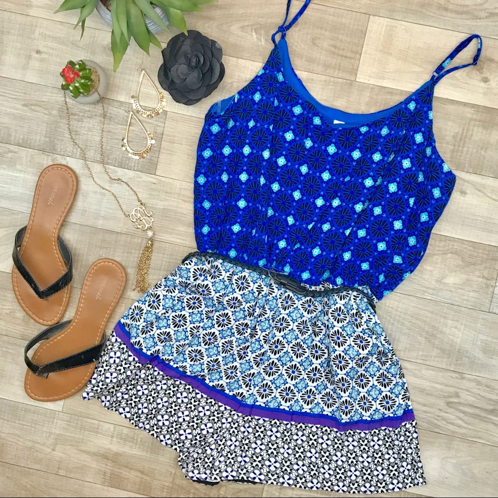 AUW royal blue romper size L NWOT